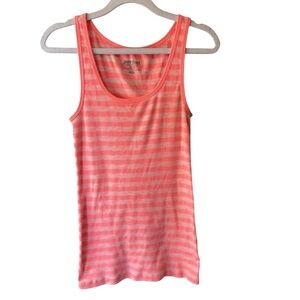 Old Navy Fitted Orange and Pink Striped Tank Top Women’s M